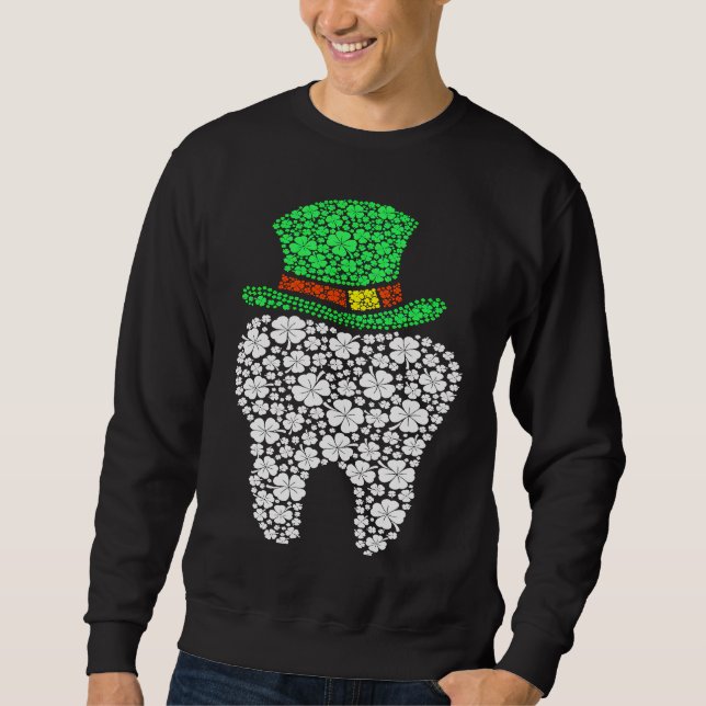 Sweatshirt Cute Tooth Dental Hygienist Dentist Shamrock St Pa (Devant)