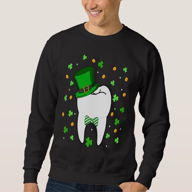 Sweatshirt Cute Tooth Leprechaun Hat Dental Squad St Patrick' (Devant)