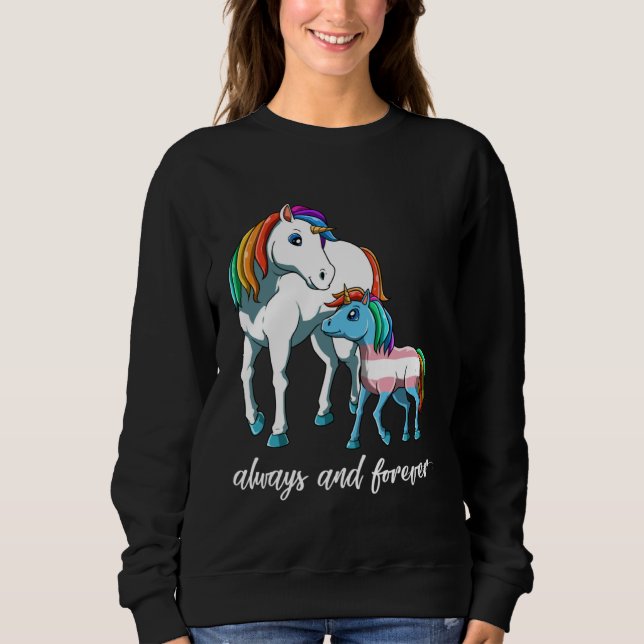 Sweatshirt Cute Transgender Unicorn Mama (Devant)