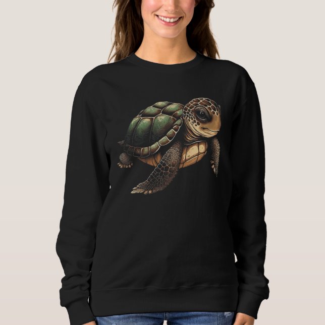 Sweatshirt Cute Turtle Illustration (Devant)