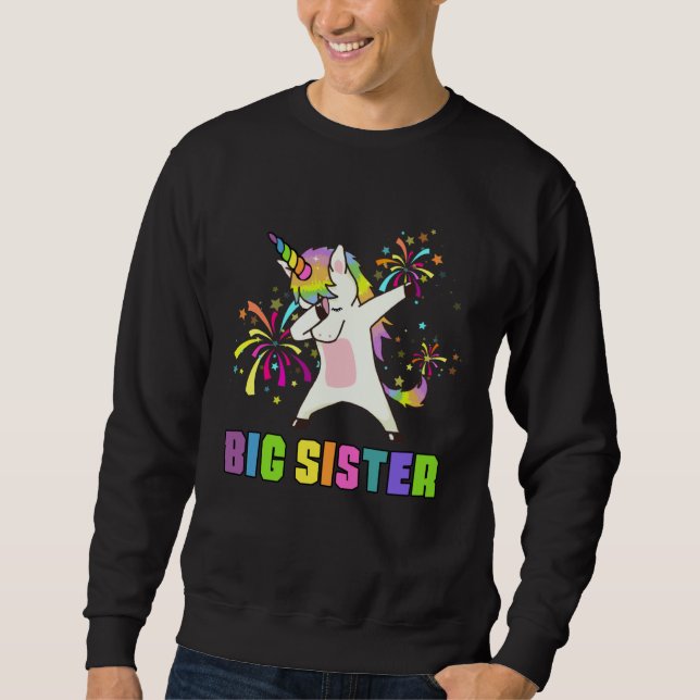 Sweatshirt Cute Unicorn Big Sister (Devant)