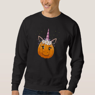Sweatshirt Cute Unicorn Citrouille Halloween Thanksgiving Fal