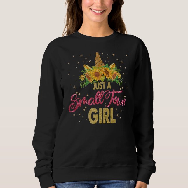 Sweatshirt Cute Unicorn Juste Une Petite Femme De Ville (Devant)