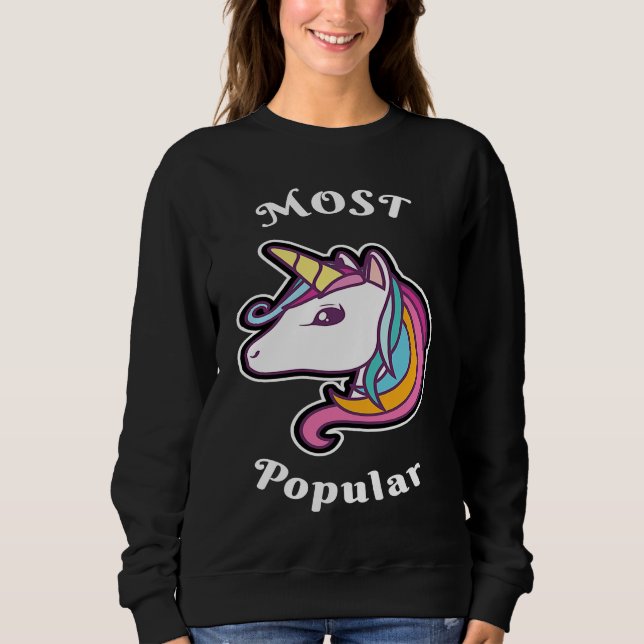 Sweatshirt Cute unicorn most popular (Devant)