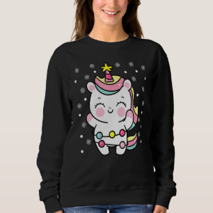 Sweatshirt Cute Unicorne avec les lumières de Noël Xmas Unico