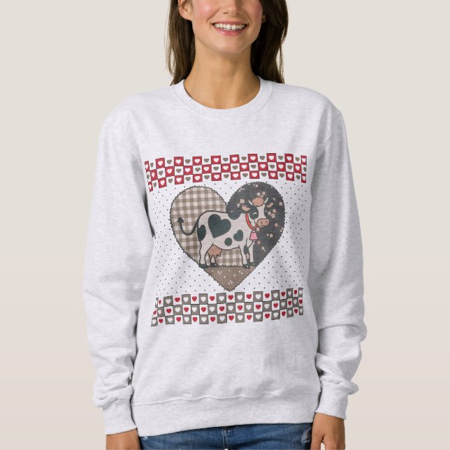 Sweatshirt Cute Valentine Gift For Cow Lovers (Devant)