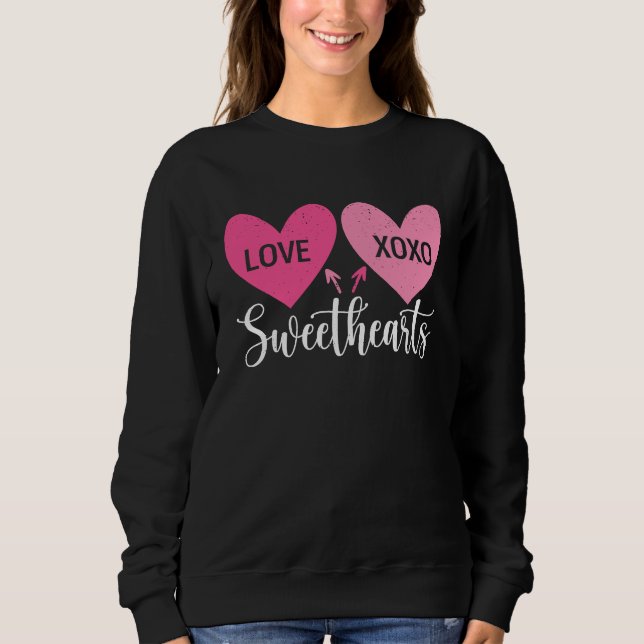 Sweatshirt Cute Valentines Day Sweethearts  Love Hearts Coupl (Devant)