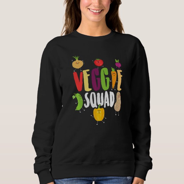 Sweatshirt Cute Vegetable Men Women Healthy Veggie Squad Vega (Devant)