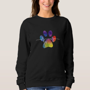 Sweatshirt Cute Vétérinaire Arc-en-ciel Empreinte de patte He