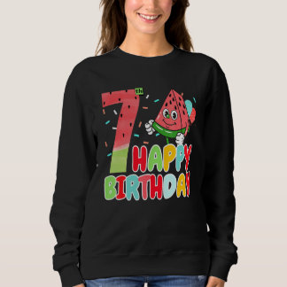 Sweatshirt Cute Watermelon Happy 7th Birthday Family Watermel