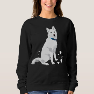 Sweatshirt Cute White Siberian Husky - Sweet White Snow Dog