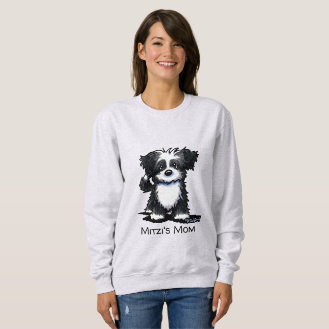 Sweatshirt Cutie de Havanais noir et blanc (Devant entier)