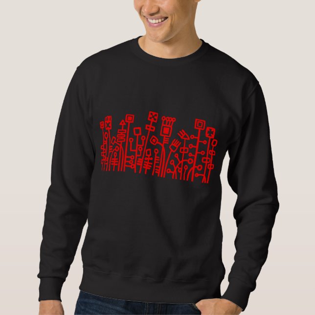 Sweatshirt Cyber Garden - Rouge sur foncé (Devant)