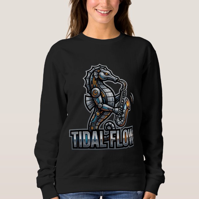 Sweatshirt Cyber Seahorse Saxophone (Devant)