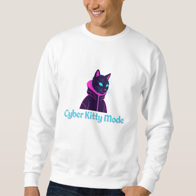 Sweatshirt Cyber Vibes - Neon Glitch Design esthétique (Devant)
