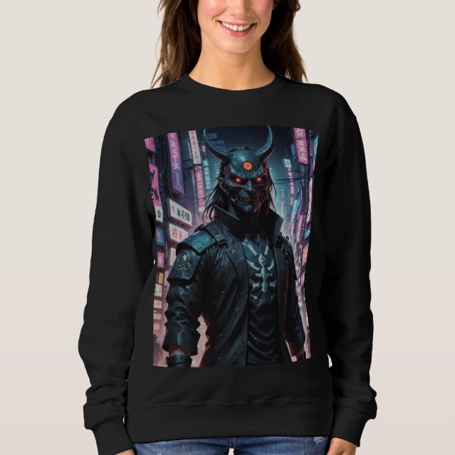 Sweatshirt Cyberpunk Demon Samurai (Devant)