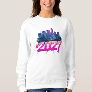 Sweatshirt Cyberpunk Skyline 2027 Néon Graffiti