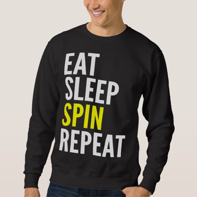 Sweatshirt Cycling   Eat Sleep Spin Repeat (Devant)