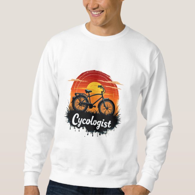 Sweatshirt Cycologiste Aventure à vélo : Tir graphique au cou (Devant)