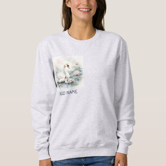 Sweatshirt Cygne serein et cygnette (Devant)