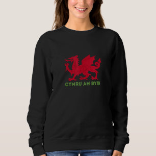 Sweatshirt Cymru Am Byth Rugby Welsh Dragon Wales Player UK E
