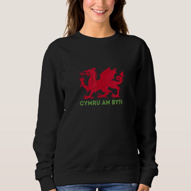 Sweatshirt Cymru Am Byth Rugby Welsh Dragon Wales Player UK E (Devant)