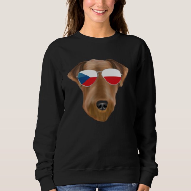 Sweatshirt Czech Flag Airedale Terrier Dog Czech Republic Poc (Devant)