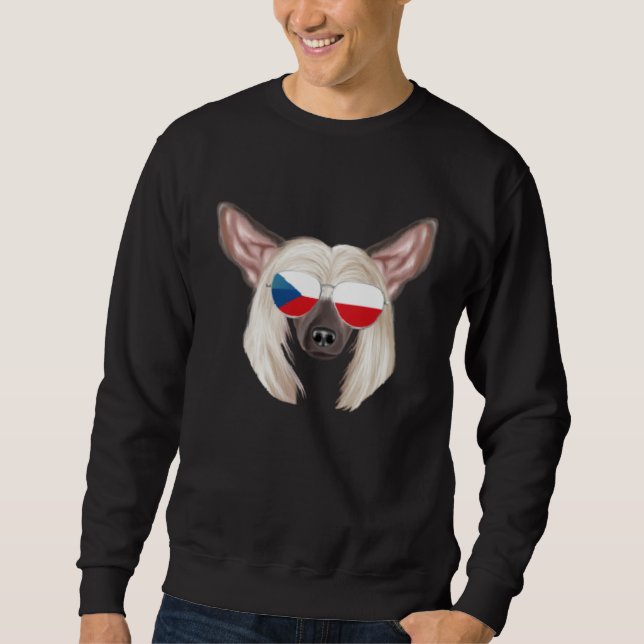 Sweatshirt Czech Flag Chinese Crested Dog Czech Republic Pock (Devant)