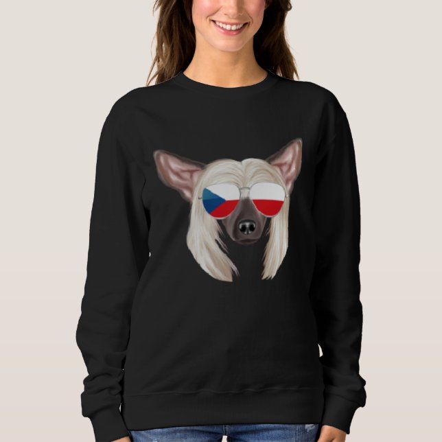 Sweatshirt Czech Flag Chinese Crested Dog Czech Republic Pock (Devant)