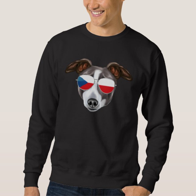 Sweatshirt Czech Flag Italian Greyhound Dog Czech Republic Po (Devant)