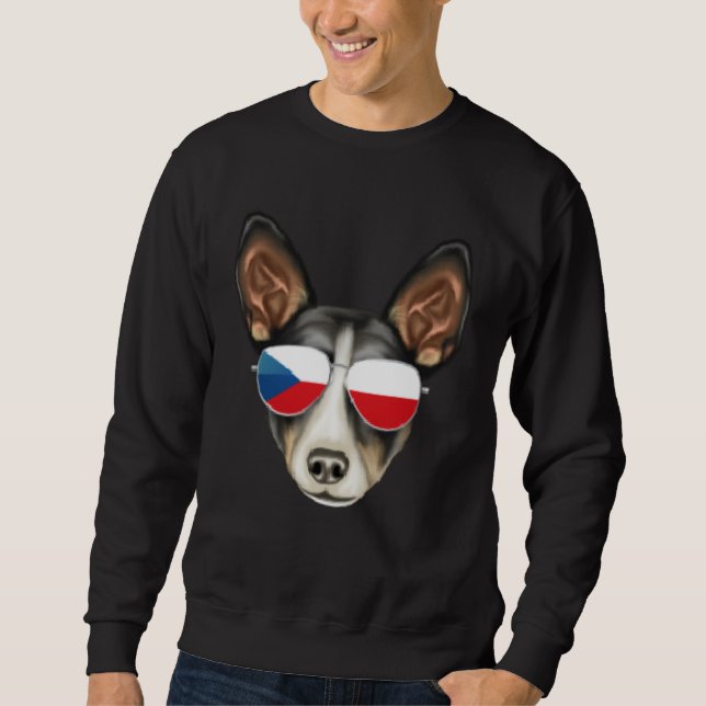 Sweatshirt Czech Flag Rat Terrier Dog Czech Republic Pocket (Devant)