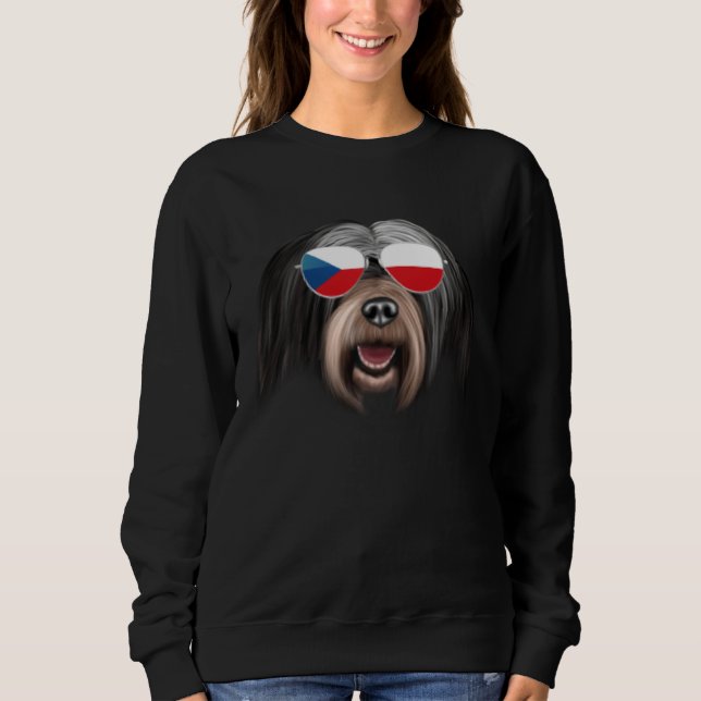 Sweatshirt Czech Flag Tibetan Terrier Dog Czech Republic Pock (Devant)