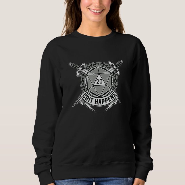 Sweatshirt D20 Crit Se Produit Stylo Dice Et Papier Tabletop  (Devant)