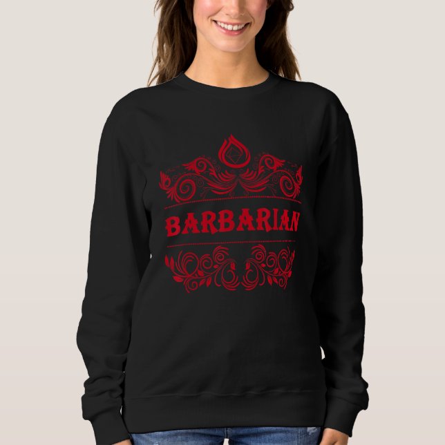 Sweatshirt D20 Dice Barbarian Rpg Class Table Roleplay (Devant)