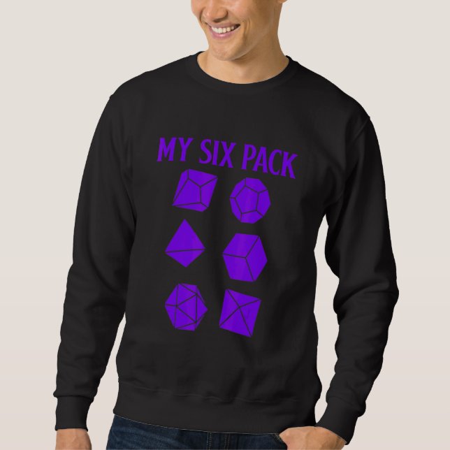 Sweatshirt D20 Dice Rpg Dragons Gamer Découvrez Mon Six Pack  (Devant)