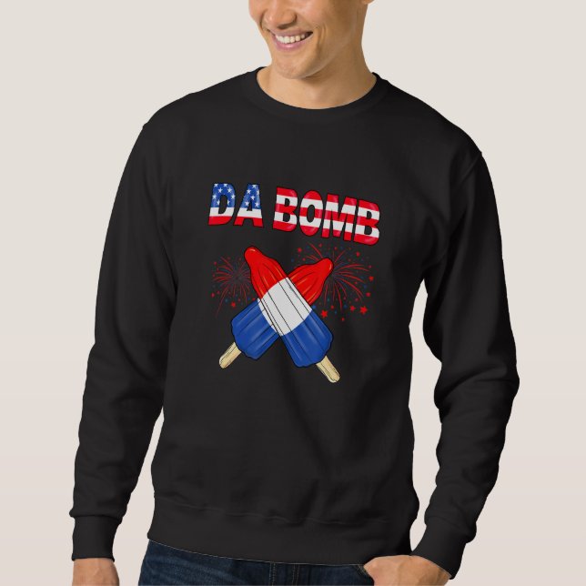 Sweatshirt Da Bomb Patriotic Popsicles 4 juillet Summer Pop (Devant)