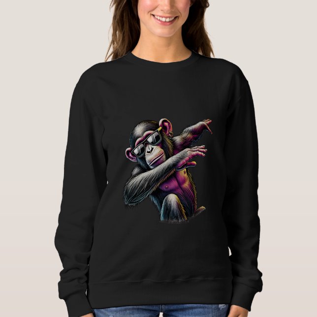 Sweatshirt Dab chimpanzé singe avec lunettes de soleil (Devant)