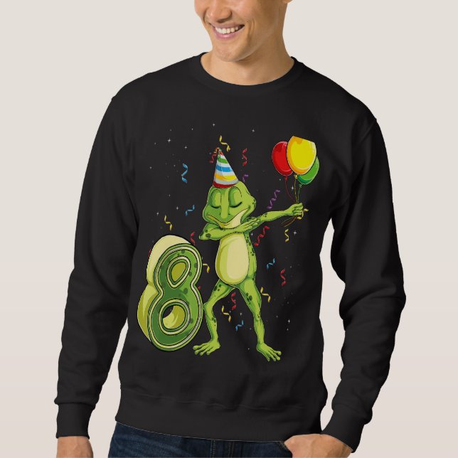 Sweatshirt Dab Frog 8e anniversaire Huit enfants Anniversaire (Devant)