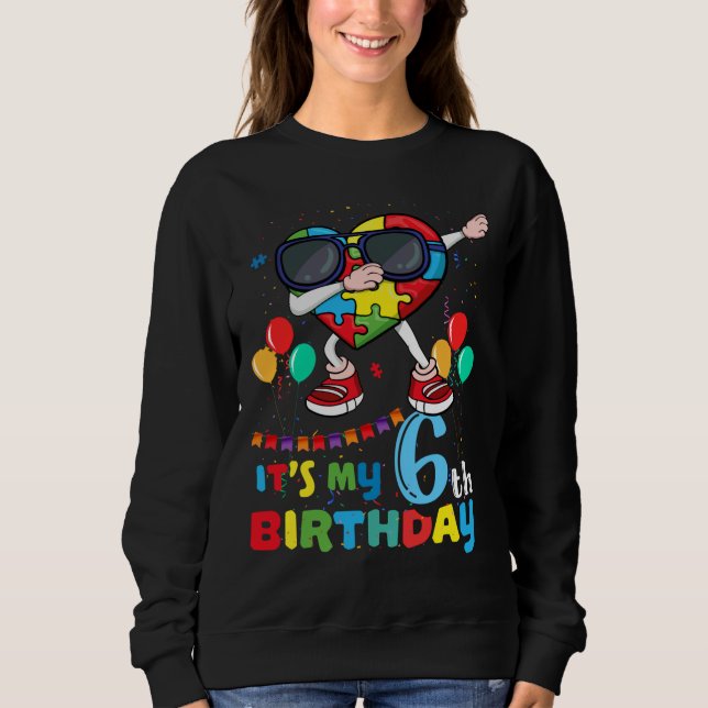 Sweatshirt Dab Heart Age 6 ans Naissance Puzzle Sensibilisati (Devant)