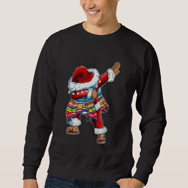 Sweatshirt Dab Santa Claus With Mexican Poncho Is Dabbing (Devant)