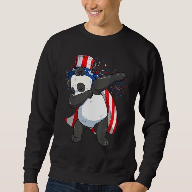 Sweatshirt Dabab Panda Bear avec Oncle Sam Casquette Usa Drap (Devant)
