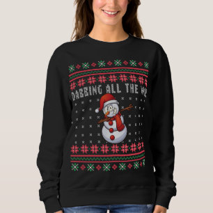 Sweatshirt Dabbing All Way Snowman Vilain Noël