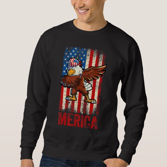 Sweatshirt Dabbing American Eagle 4 juillet Boys Hommes Améri (Devant)