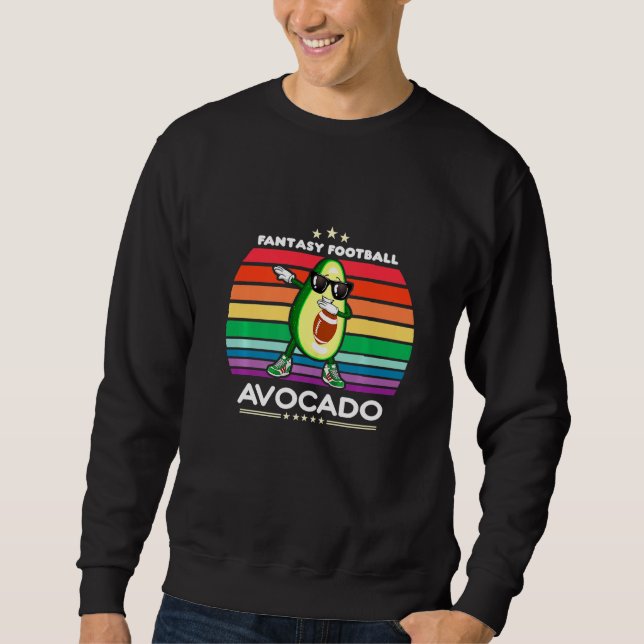 Sweatshirt Dabbing Avocado Rainbow Sunset Fantasy Football Lo (Devant)