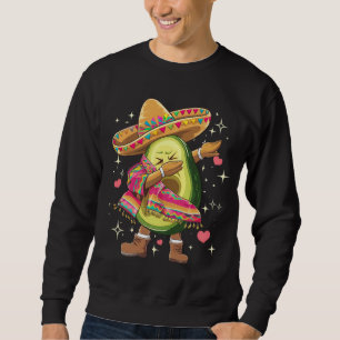 Sweatshirt Dabbing Avocat Cinco De Mayo Poncho Mexicain Drôle