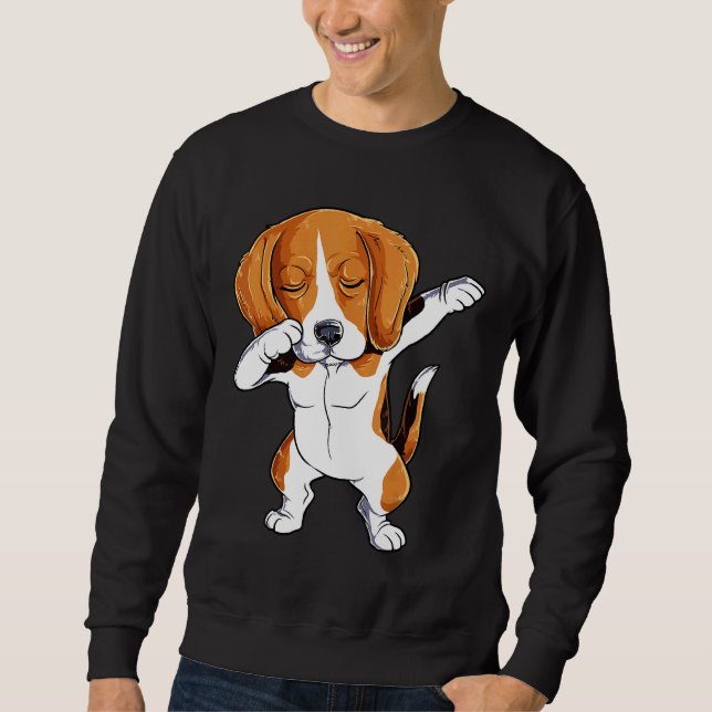 Sweatshirt Dabbing Beagle Chien Hommes Dab Dance (Devant)