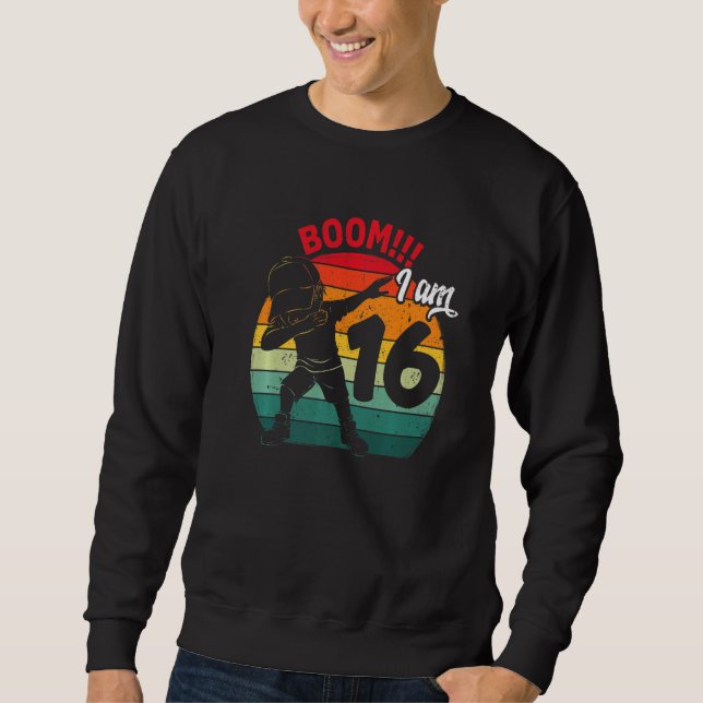 Sweatshirt Dabbing Boy 16e fête d'anniversaire Seize 16 ans O (Devant)