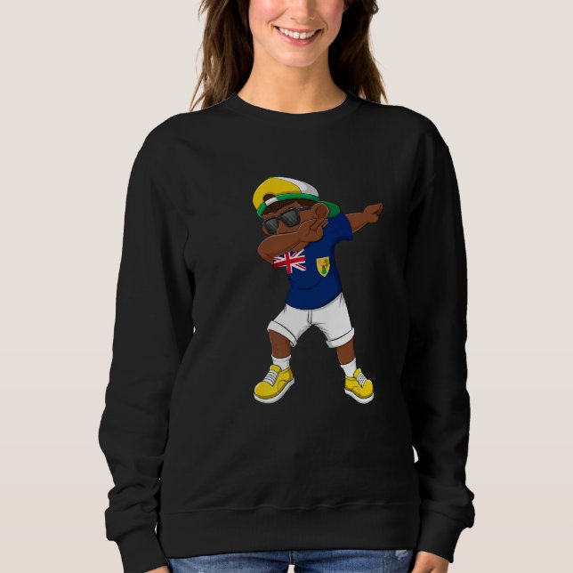 Sweatshirt Dabbing Boy Turks And Caicos Drapeau Enfants Dab D (Devant)