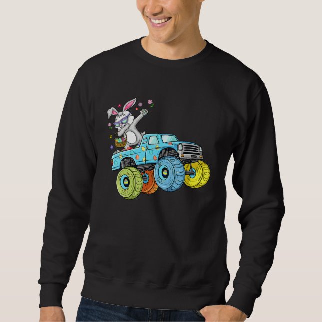 Sweatshirt Dabbing Bunny Happy Easter Monster Truck  Kids Boy (Devant)