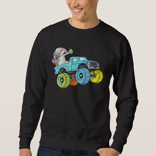 Sweatshirt Dabbing Bunny Happy Easter Monster Truck  Kids Boy (Devant)